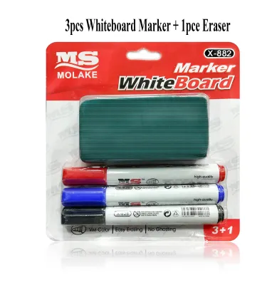 MAS GOODS Whiteboard Marker 3 Colors Set with Eraser