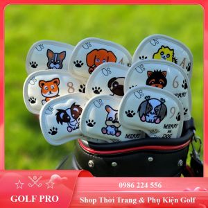 Bọc đầu gậy golf set cover gậy sắt da PU chống trầy xước bụi bẩn set 10 chiếc BD013