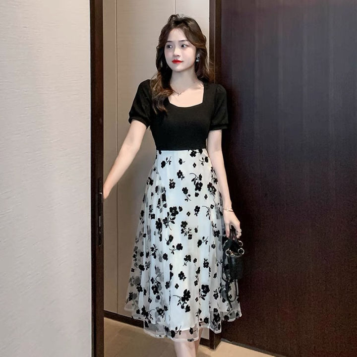 summer plus size evening dress dinner parti elegant girl black midi ...