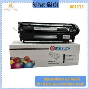 Hộp Mực Mitsuco 12A Q2612A / CRG303 Cho HP 1010 1020 M1005 Canon LBP 2900 – Lỗ Đổ & Xả Thải