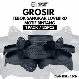 GROSIR Tebok Sangkar Kapsul Lovebird D33cm isi 25 pcs Plastik Motif Bintang Alas Sangkar