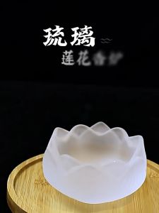Household Crystal Glazed Lotus Incense Burner Lotus Incense Stick Holder Indoor Sandalwood Fragrance Decor 水晶琉璃莲花香插