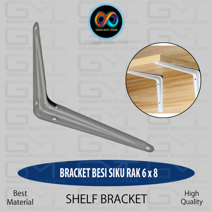 Bracket Ambalan 6x8 Inch Rak Besi Siku Penyangga Papan Kayu/Besi Murah ...