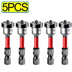 5pcs Magnetic Positioning Screwdriver Bits PH2 Batch Head Screwdrivers Drill Bit for Plasterboard Drywall Screw Bits Drilling Tools