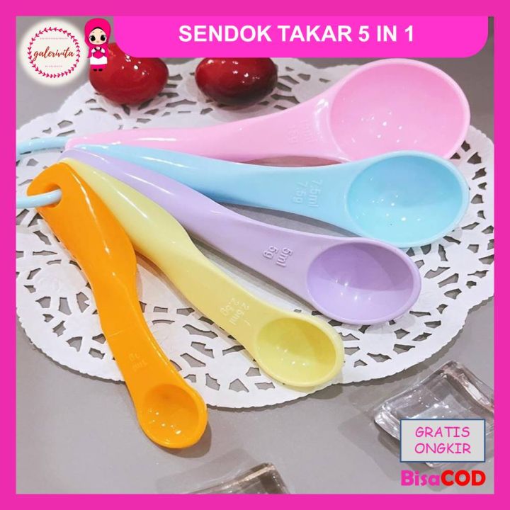 Sendok Takar Set 5 In 1 Sendok Pastel Ukuran Kue Sendok Takaran Bumbu Dapur Sendok Set 6179