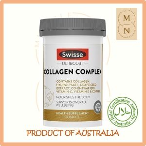 EXP 06/2028 Swisse Ultiboost Collagen Complex Tablets - Anti-Aging Skin Health Supplement with Grape Seed Extract & Co-Enzyme Q10 - 90 Tablets