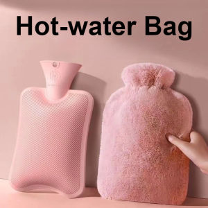 500ml/1000ml Hot-water Bag with Cover Plush Bottle Protecter Soft Hand Warmer Portable Warm Water Bag for Winter Warming