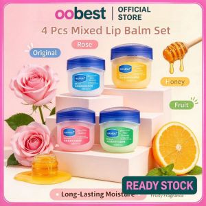 【READY STOCK】4pcs Vaseline Lip Balm Petroleum Jelly Colorless Anti-Cracking Moisturizing Multi-Flavor Optional Suitable Lip Care