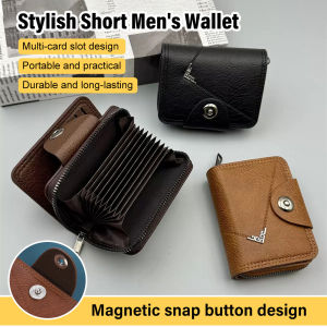 Wallet Leather Card Wallet Card Holder Wallet Mens multi-compartment layer wallet Fashion Short Wallet Organ Multifunctional Large Capacity Card Holder For MenMens Organ Card Bag