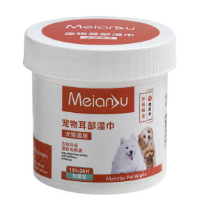 130 PCS/Box Pet Dog Cat Remove Tear Marks Eye Cleaning Wipes Pet ear cleaning wipes Natural Aloe