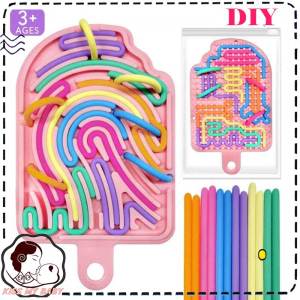 Sensory Silicone Activity Board Fidget Toy Colored 12 String Kid Double-Sided Board Educational Toy