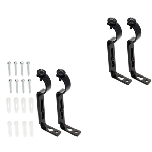 4Pcs Curtain Rod Holder Window Curtain Rod Support Hanger Adjustable Curtain Rod Bracket Single Rod Bracket Enduring