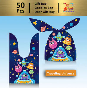 Gift Bag 50pcs Goodies Bag Door Gift Birthday School Party (76) Mix Cute Cartoon Goodies Bag Doorgift Snack Packaging Gift Ribbon Twist Tie