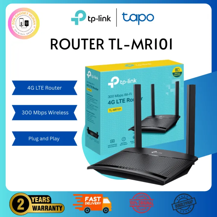 TP-Link 4G Router 300 Mbps TL-MR101 Support Hotspot Unlimited Data Plug‑and‑Play