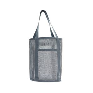 PFPZI Drawstring Mesh Beach Handbag Large-Capacity Snaps Portable Bath Storage Bag High Quality Breathable Travel Wash Tote Bag Swimming