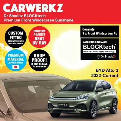 Dr Shadez BLOCKtech Custom Car Front Windscreen Foldable Sunshade for BYD ATTO 3
