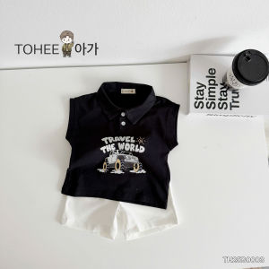 BE252 Bộ áo tanktop quần đùi kaki TOHEE quần áo cho bé trai đi chơi đi học du lịch mùa Hè