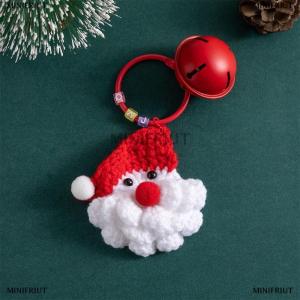 [COD] MINIFRIUT 2026 Christmas Crochet Santa Claus Keychain Pendant Bag Charm Cute Handmade Plush Wool Knitted Ornament Christmas Gift