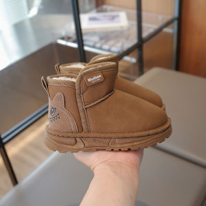 Childrens Snow Boots 2025 Winter New Slip-On Boys Fleece-Lined Thickened Cotton Boots Girls Cartoon Fashion Short Boots