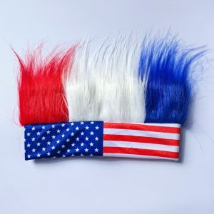 American flag fan wig Independence Day visor hat National Day sports event World Cup headband hair accessory headgear