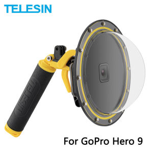 TELESIN Dome Port 30M Waterproof Housing Diving Case with Bubble Floating Grip Trigger for GoPro Hero 12 11 10 9 Camera Lens Accessories
