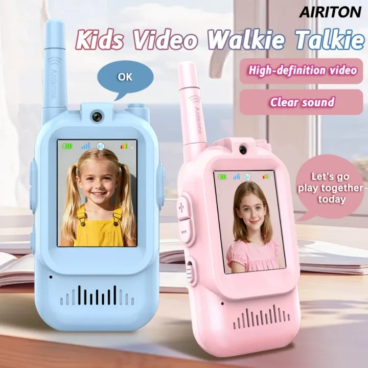Kids Video Intercom Walkie-talkie Cute Screen Easy Use Rechargeable Large Battery Cute Ham Radio for Gift