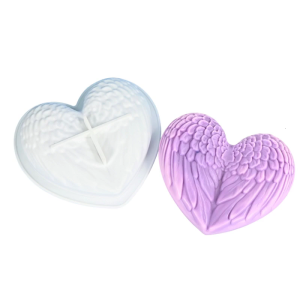 Valentines Day Heart Silicone Mould With Single Wing Design for Carfting Romance Mousses Cakes And Decorative