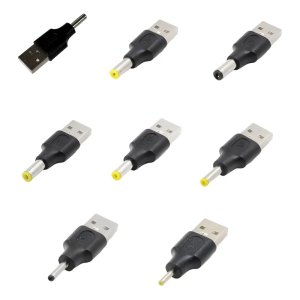 USB Male to 2.5/3.0/3.5/4.0/4.8/5.5mm Charge Convertor Adapter Connector Length 4.6cm/1.81in