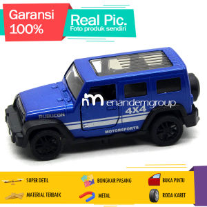 Diecast Miniatur Mainan Mobil Jeep SUV Offroad Rubicon Metal Buka Pintu