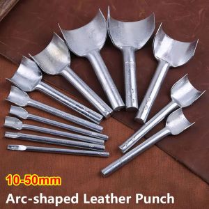 GTRBFDS 1Pcs 10-50mm Leather Craft Tool Leather Punching Half Round Wallet Edge Trimming Tool Semicircular Arc-shaped Punch for Belt Strap