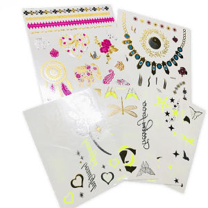 ZEEMIN Come to the picture and sample DIY tattoo sticker waterproof glitter bronzing fluorescent luminous scallion powder herbal juice custom tattoo sticker