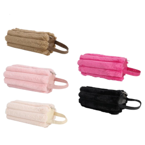 High Capacity Pencil Case with Handle Plush Pen Bag Large Pencil Pouches Travel Cosmetic Bag For Students Adult Women
