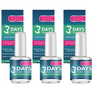 3 Pack Keratin & Amino Acid Nail Treatment Oil Nail Strengthener and Growth Formula Deeply Nourishes Dry Nails & Cuticles Clear Care Serum (BLUE 16ML)