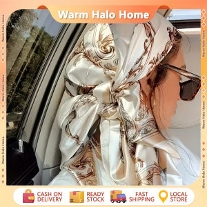 Fashion Scarf Silk Scarf Chain Printed Large Square Scarf Sun Protection Shawl Headscarf 90cmX90cm