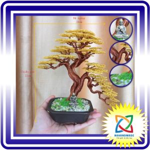 Bonsai dây đồng dây nhôm trang trí bàn học bàn làm việc