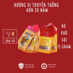(Chính Hãng) Thịt Bò khô Vân Vũ - Sợi - 15gram/10 gói