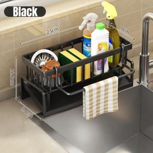 Over-Sink Faucet Caddy – Compact Spice Rack & Utensil Holder with Drain Tray