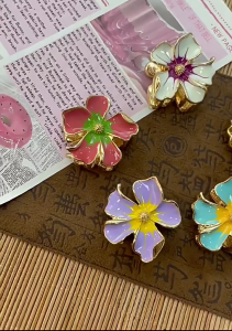 Kẹp tóc càng cua kim loại an toàn với kẹp tóc Nhẹ Hoa dành dành 3D cho các hoạt động văn phòng ngoài trời giải pháp tạo kiểu nhanh