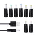 8in1 5V USB To DC 5.5X2.1มม.3.5มม.4.0มม.4.8มม.6.4มม.5.5X2.5มม.สายชาร์จสำหรับพัดลมลำโพง Router โคมไฟ LED. 