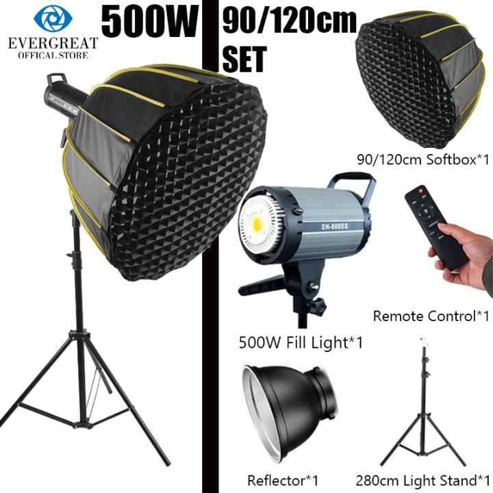500W 90/120cm Professional Parabolic Softbox With Grid Bowen Mount