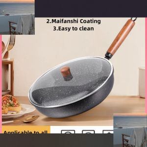 Non Stick Frying Pan 316 Stainless Steel 32/34/36CM Double-sided Honeycomb Wok