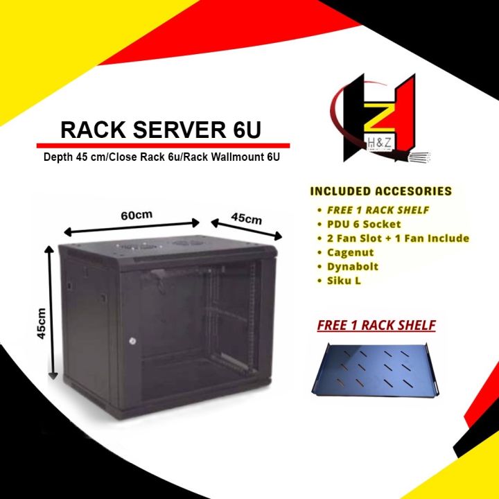 Rack Server 6U Depth 45 cm /Close Rack 6u /Rack Wallmount 6U | Lazada ...