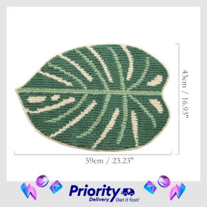 Leaf-shaped Floor Mat Thickened Highly Absorbent Mat Bedroom Rug Bathroom Quick Drying TPR Non-slip Polyester Pad Carpet