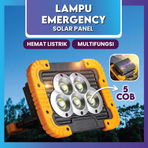 Lampu Emergency Tenaga Surya 6600 mAh 5 COB Solar Lamp Darurat Camping Outdoor