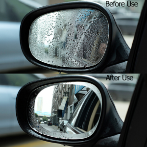 2Pcs Car Rainproof Clear Film Rearview Mirror Anti-Fog Film Auto Transparent Waterproof Sticker Safe Driving Accessories