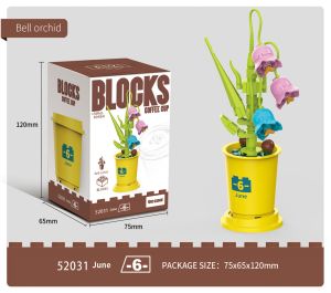 Nano Block Bentuk Pot Bunga / Hiasan Cangkir Kopi Tanaman Bunga Blok Bangunan Bunga DIY buat ruangan rumah
