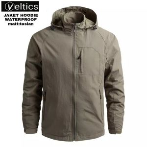 Jaket Parasut Waterproof ( Anti Air) Hoodie Taslan Pria- Jaket OUTDOOR Army Size MLXL