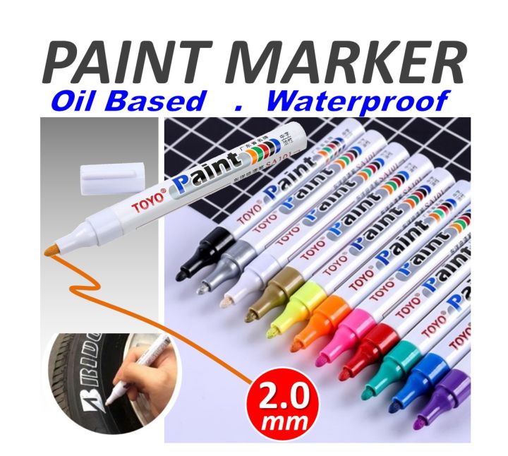 TOYO Paint Marker Multipurpose Multi Surface Waterproof UV Fade