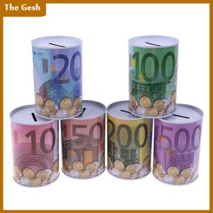 [The Gesh] กระปุกออมสินรูปทรงกระบอกที่ปลอดภัยสำหรับใส่เหรียญกระปุกออมสินยูโรดอลลาร์