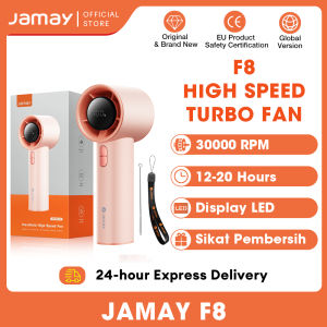 Jamay Kipas Angin Portable Mini Kipas Kencang Strong Wind 199 Gear Turbo Fan Digital Display Adjustable Kipas Tangan High-Speed Kipas F8